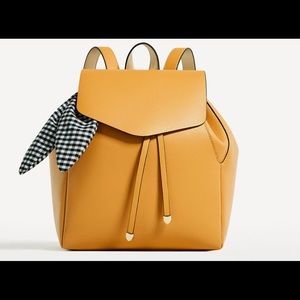 ZARA yellow leather backpack (without scarf)